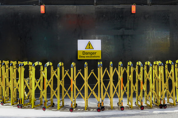 Barriers near Cannon Street, London