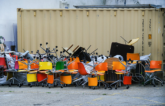 Chairs being disposed of in Shoreditch