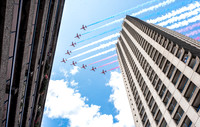 Red Arrows at Barbican on way to Trooping of the Colour.